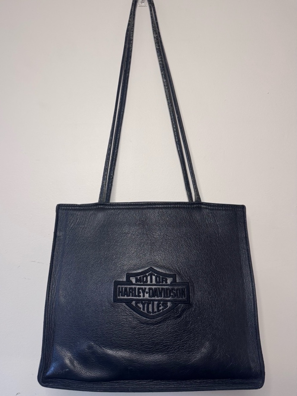Official Harley-Davidson Black Leather Shoulder Tote